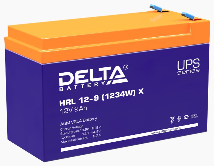 Аккумуляторная батарея для ИБП DELTA BATTERY HRL 12-9 X (HRL 12-9 (1234W) X)- купить по низкой цене в интернет-магазине ОНЛАЙН ТРЕЙД.РУ Казани