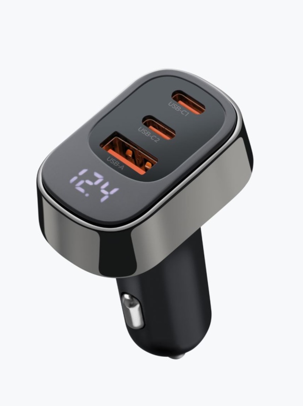 Автомобильное зарядное устройство Deppa 100Вт, USB-A + 2xUSB-C, дисплей, металл, чёрный Deppa 11225 — купить по низкой цене в интернет-магазине ОНЛАЙН ТРЕЙД.РУ