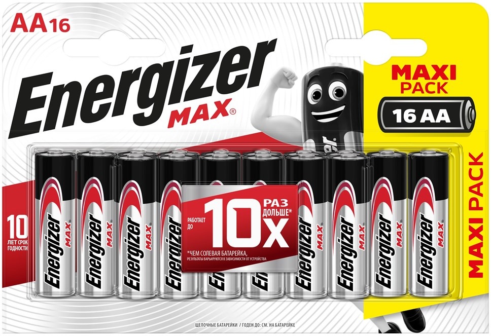 Элемент питания Energizer Max LR6 AA бл 16 7638900437843 - низкая цена, доставка или самовывоз по Нижнему Новгороду. Элемент питания Энерджайзер Max LR6 AA бл 16 купить в интернет магазине ОНЛАЙН ТРЕЙД.РУ