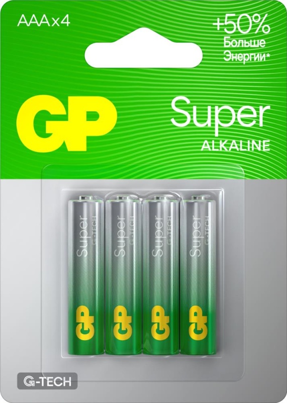 Элемент питания GP Super Alkaline LR03 AAA бл 4 GP 24AA21-2CRSBC4 - купить по выгодной цене в интернет-магазине ОНЛАЙН ТРЕЙД.РУ Липецк