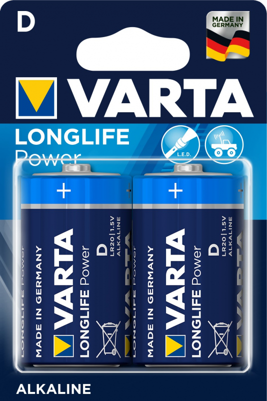 Элемент питания Varta Longlife Power LR20 D бл 2 - Изображение 1