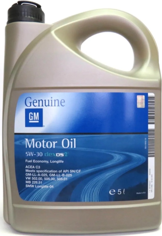 Engine oil General Motors dexos 2 longlife 5W30 5L made in EU 93165557
