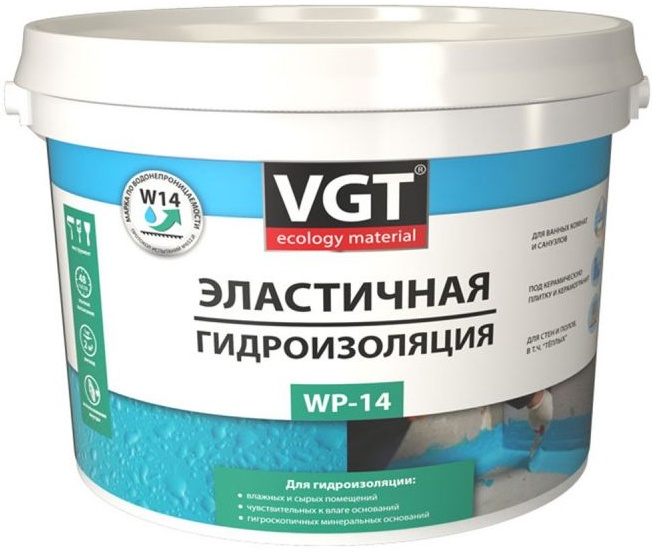 Гидроизоляция эластичная полимерная VGT WP-14, 3 кг 37296 VGT — купить по низкой цене в интернет-магазине ОНЛАЙН ТРЕЙД.РУ