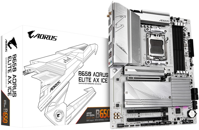 Материнская плата GIGABYTE B650 AORUS ELITE AX ICE (AM5, ATX) B650 A ELITE AX ICE - купить по выгодной цене в интернет-магазине ОНЛАЙН ТРЕЙД.РУ Санкт-Петербург