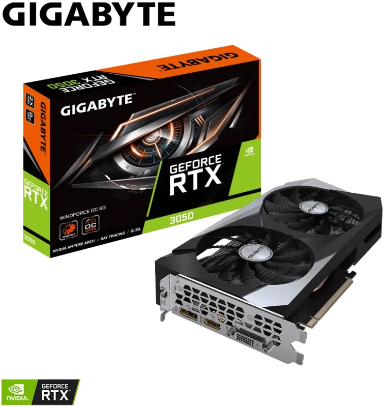 Купить видеокарта GIGABYTE GeForce RTX 3050 WINDFORCE OC 8G GV ...