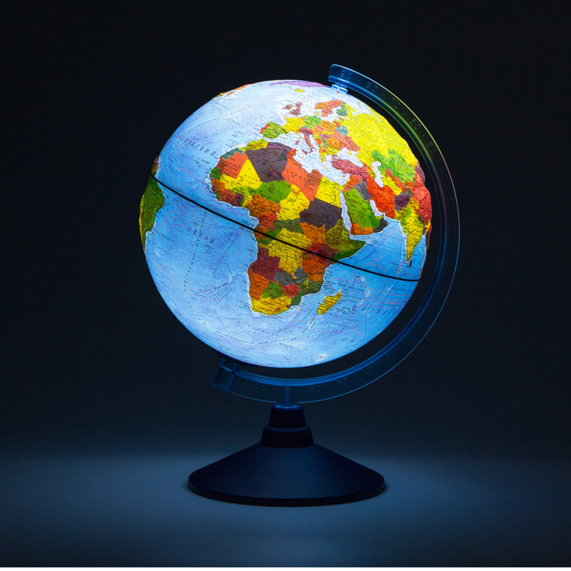 Купить Глобус физико-политический Globen рельефный, 32 см, интерактивный, сподсветкой от батареек на круглой подставке 281841РЦ в интернет-магазинеОНЛАЙН ТРЕЙД.РУ