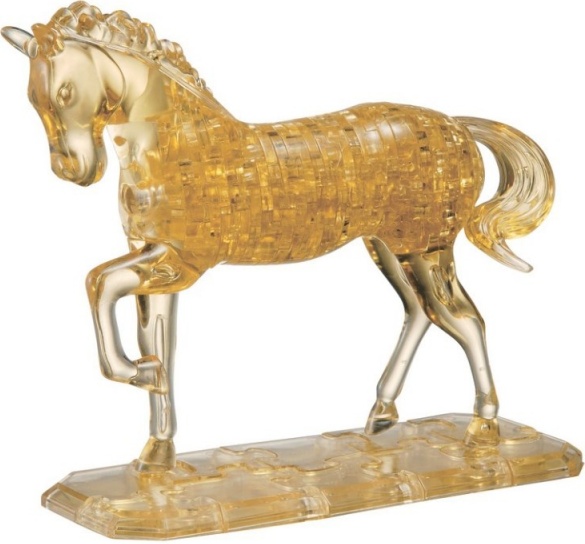 3d Crystal Puzzle лошадь ХL. 3d-пазл Crystal Puzzle лошадь (91101), 100 дет.. 3d пазл лошадь. Золотой Лошадиная статуэтка.