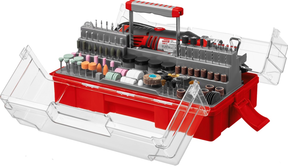 Гравер сетевой ЗУБР ЗГ-130ЭК H242 (242 предмета)- низкая цена, доставка или самовывоз по Краснодару. Гравер сетевой ЗУБР ЗГ-130ЭК H242 (242 предмета) купить в интернет магазине ОНЛАЙН ТРЕЙД.РУ