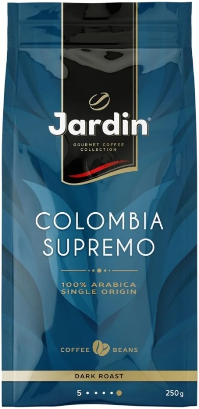 Кофе в зернах JARDIN Colombia Supremo, 250 г, темная обжарка ОТ0578-12 — купить по низкой цене в интернет-магазине ОНЛАЙН ТРЕЙД.РУ