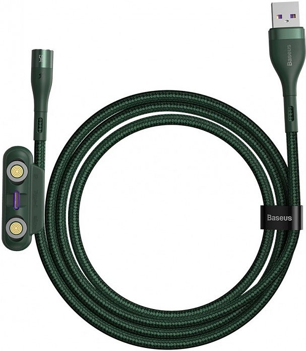 Кабель Baseus Zinc Magnetic Safe Fast Charging Data Cable USB to M+L+C 5A 1m Зеленый CA1T3-B06 - купить по выгодной цене в интернет-магазине ОНЛАЙН ТРЕЙД.РУ Новосибирск