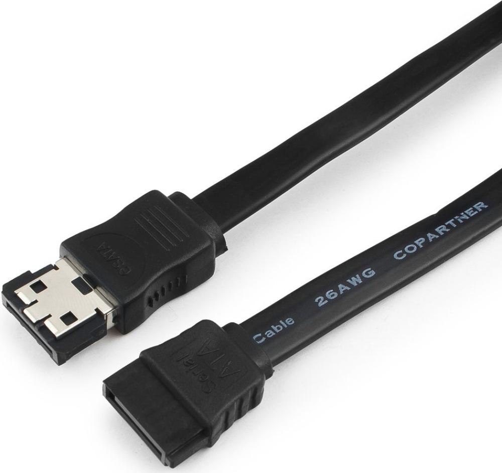 Интерфейсный кабель eSATA-SATA Cablexpert 100см, 7pin/7pin, пакет ...