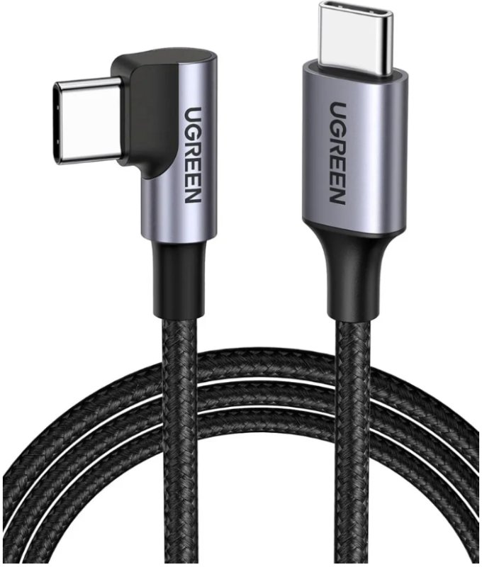 Кабель UGREEN US255 USB-C -USB-C, 1м, угол, черный(50123) UGREEN 50123 — купить по низкой цене в интернет-магазине ОНЛАЙН ТРЕЙД.РУ