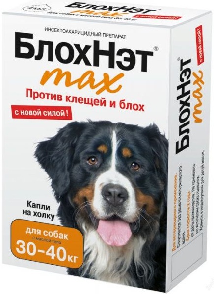 Капли от блох и клещей БлохНэт max для собак 30-40 кг, 4 мл 4607086630419 — купить по низкой цене в интернет-магазине ОНЛАЙН ТРЕЙД.РУ
