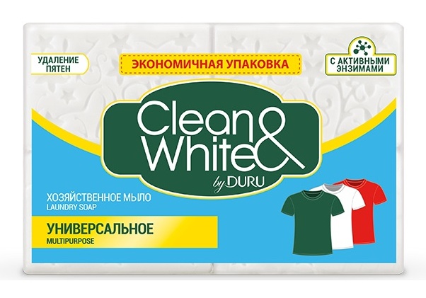 Хозяйственное мыло DURU CLEAN&WHITE Универсальное эконом пак 4*120 г - купить в интернет-магазине ОНЛАЙН ТРЕЙД.РУ