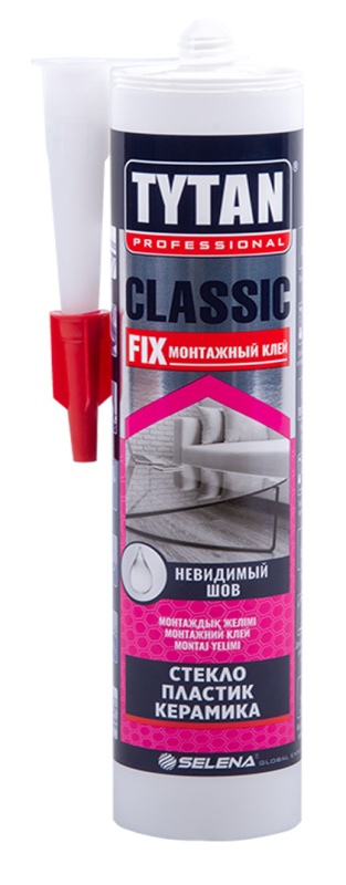 Клей монтажный Tytan Professional Classic Fix, 310 мл, прозрачный TYTAN 62949 — купить по низкой цене в интернет-магазине ОНЛАЙН ТРЕЙД.РУ