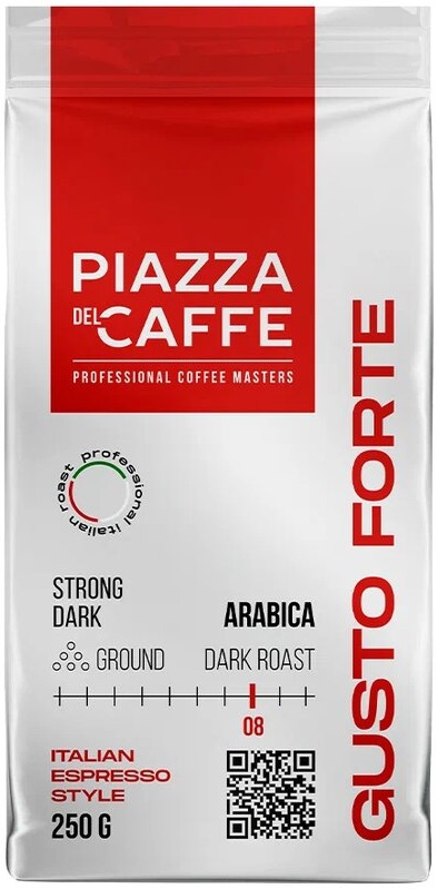 Кофе молотый Piazza Del Caffe Gusto Forte, 250 г ОТ1799-12 — купить в ...
