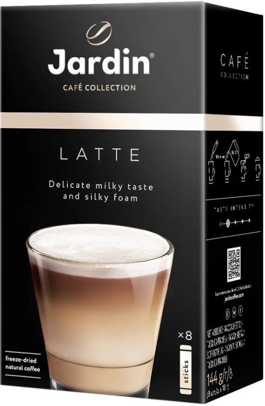 Кофейный напиток JARDIN Latte 3в1, растворимый, в стиках, 8 шт ОТ1693-10 — купить в интернет-магазине ОНЛАЙН ТРЕЙД.РУ