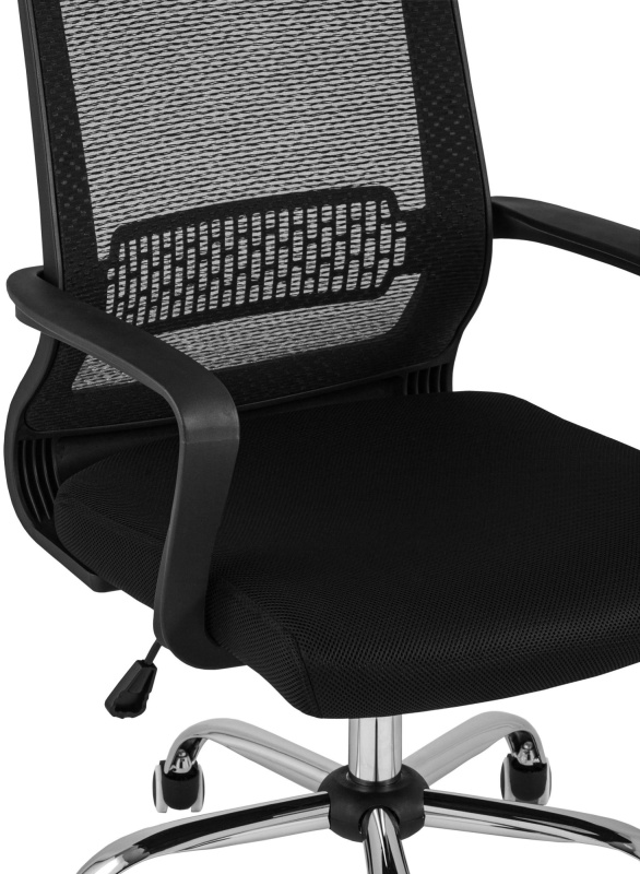 Кресло офисное easy chair 304 черное ткань сетка металл комус