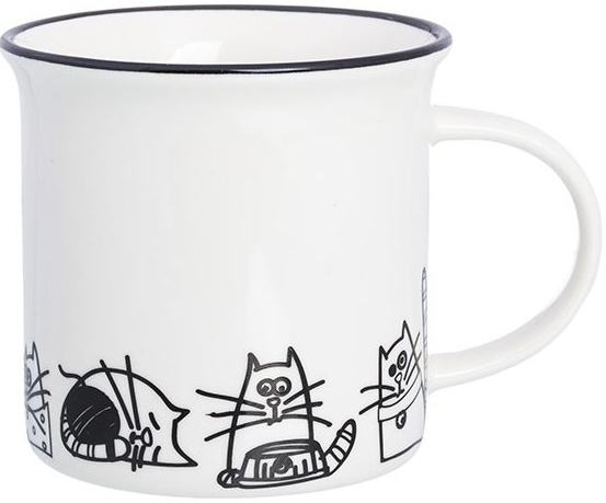 Кружка Elan Gallery NEW BONE CHINA БЕЗ КОТА ЖИЗНЬ НЕ ТА Жизнь кошек, 240мл 88002