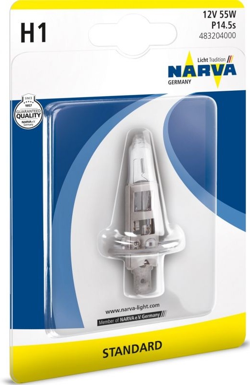 Лампа автомобильная NARVA H1 55W P14.5s (бл.) 12V, 1шт, 483204000 — купить в интернет-магазине ОНЛАЙН ТРЕЙД.РУ