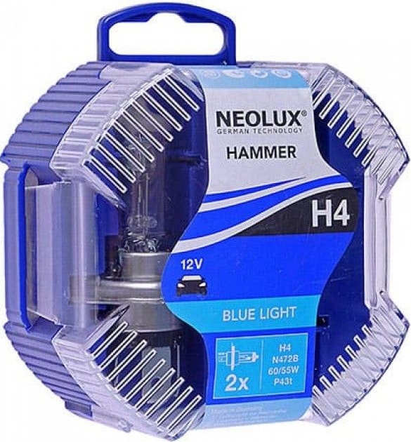 NEOLUX Blue Лампа галогенная H4 [12V 60/55W] P43t (Картонная)
