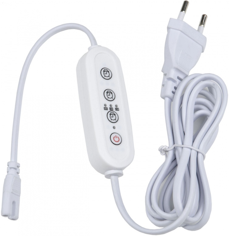 Таймер с вилкой и разъемом Uniel UST-E32 WHITE 2M L,N для фито ...