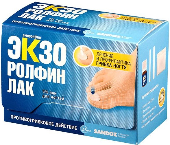 Лак для ногтей экзоролфинлак 5% фл 2.5мл +лопаточки+пилки+салф (3838957054275)
