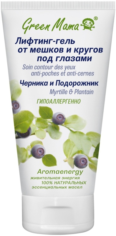 Купить Лифтинг-гель от мешков и кругов под глазами Green Mama Черника и ...