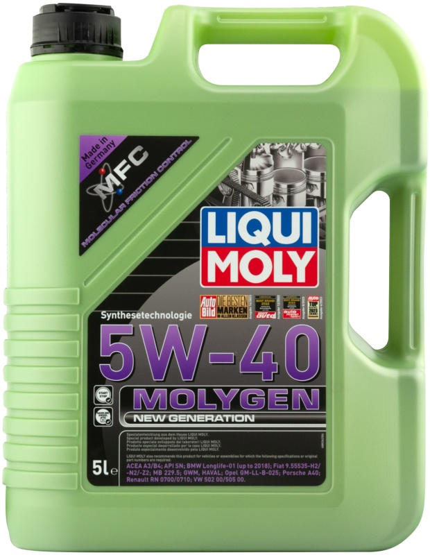 Моторное масло LIQUI MOLY Molygen New Generation 5W-40 НС-синтетическое 5 л 8536 LiquiMoly — купить по низкой цене в интернет-магазине ОНЛАЙН ТРЕЙД.РУ