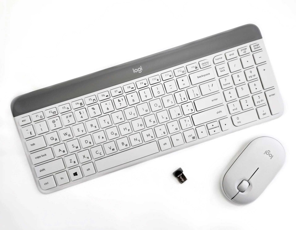 Клавиатура и мышь беспроводные Logitech Slim Combo MK470 белый/серый (920-009207) — купить по низкой цене в интернет-магазине ОНЛАЙН ТРЕЙД.РУ