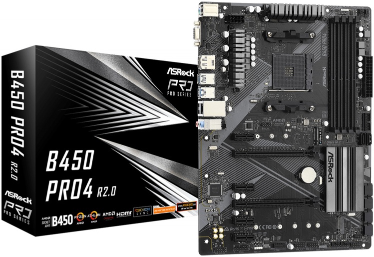 Материнская плата ASRock B450 PRO4 R2.0 (AM4, ATX) — купить по низкой цене в интернет-магазине ОНЛАЙН ТРЕЙД.РУ