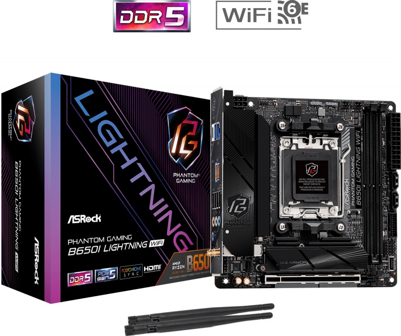 Материнская плата ASROCK B650I LIGHTNING WIFI (AM5, mini-ITX) (Уценка - У1) *B650I LIGHTNING WIFI-У1 — купить по низкой цене в интернет-магазине ОНЛАЙН ТРЕЙД.РУ