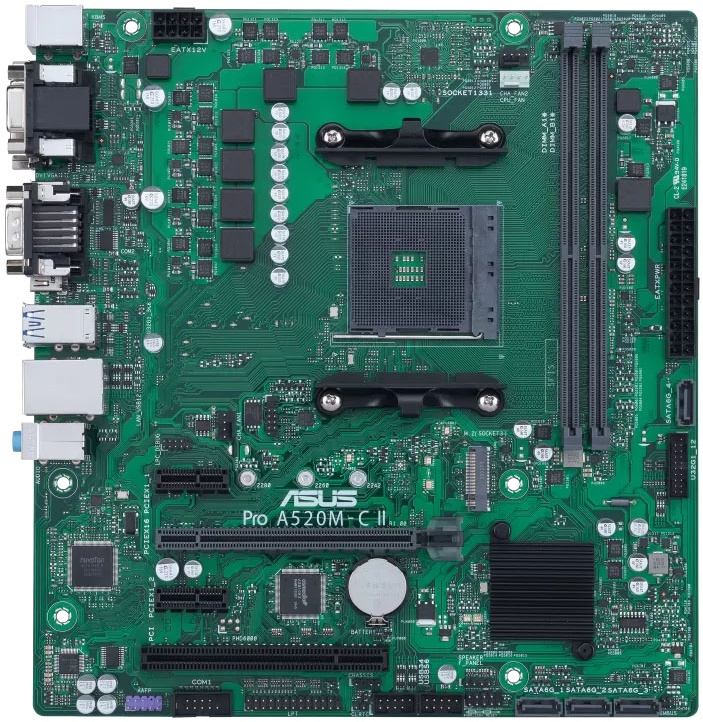 Материнская плата ASUS PRO A520M-C II/CSM (AM4, mATX) — купить в ...