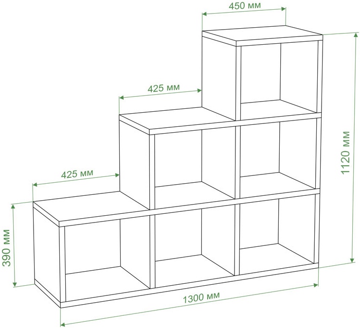 Книжный шкаф габариты