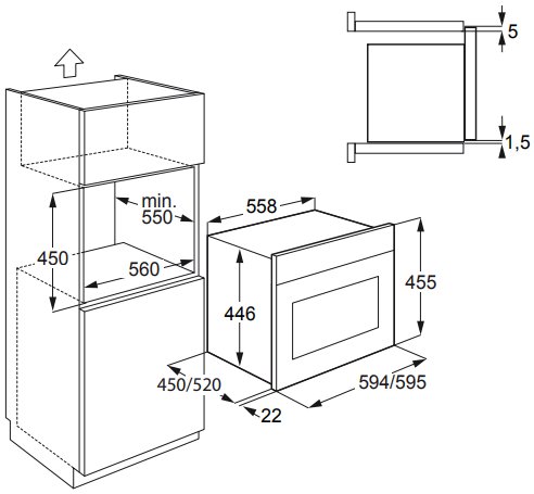 Духовой шкаф встройка размеры