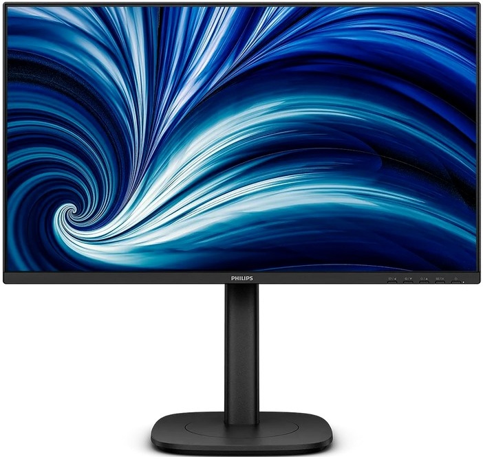 Монитор 23.8' Philips 24B2U3301 IPS 1920x1080, 120 Гц, 4 мс, 16:9, 300 кд/м², HDMI 1.4, DP 1.4, USB-C (90 Вт), USB Hub (4x USB 3.2 Gen 1), 3.5 Jack, динамики (2x2 Вт), RJ45, HDR10, Adaptive-Sync, черный