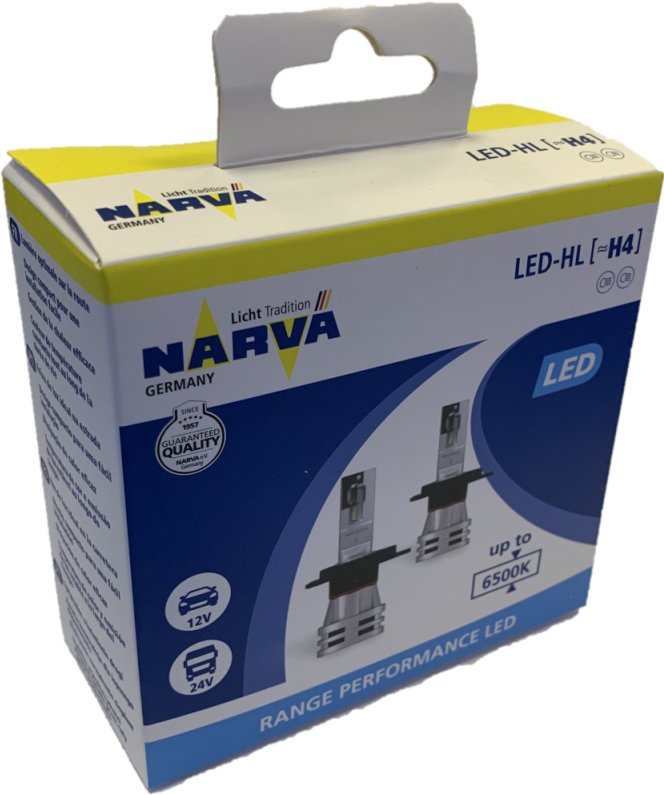 lampa narva h4 range performance led 12 24v p43t 6500k 16 16w vstr canbus 2sht 18032