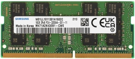 Купить оперативная память Samsung SO-DIMM 16GB DDR4-3200 (M471A2K43EB1-CWE) в интернет-магазине ОНЛАЙН ТРЕЙД.РУ