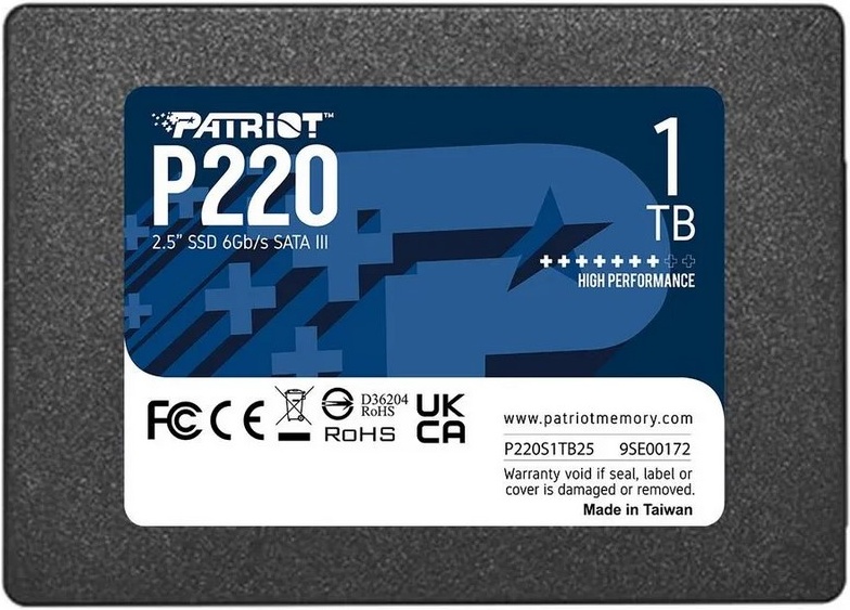 PATRIOT MEMORY Накопитель SSD 2.5 PATRIOT 1TB P220 SATA-III (P220S1TB25)- низкая цена, доставка или самовывоз по Екатеринбургу. Патриот Накопитель SSD 2.5 PATRIOT 1TB P220 SATA-III (P220S1TB25) купить в интернет магазине ОНЛАЙН ТРЕЙД.РУ