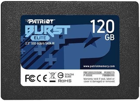 SSD диск PATRIOT 2.5 Burst Elite 120 Гб SATA III NAND 3D PBE120GS25SSDR — купить в интернет-магазине ОНЛАЙН ТРЕЙД.РУ