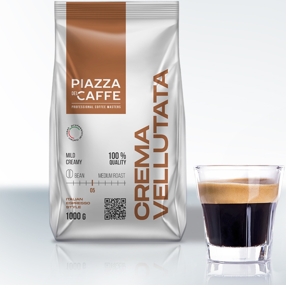 Кофе в зернах Piazza Del Caffe Crema Vellutata, 1 кг, промышленная упаковка  ОТ1367-06-0 — купить в интернет-магазине ОНЛАЙН ТРЕЙД.РУ