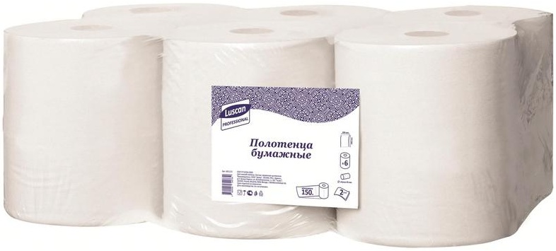 Бумажные полотенца для диспенсеров Luscan Professional 2-слойные 6 ...