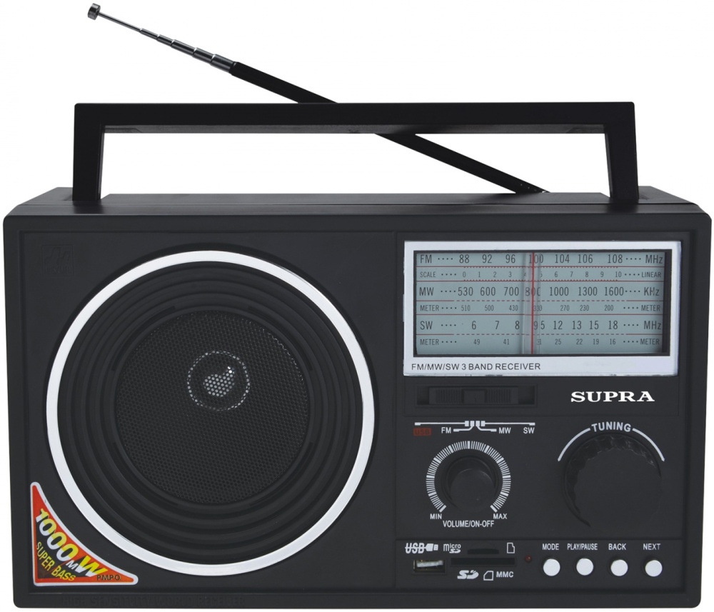 Радиоприемник SUPRA ST-25U, черный 13399* — купить в интернет-магазине ОНЛАЙН ТРЕЙД.РУ