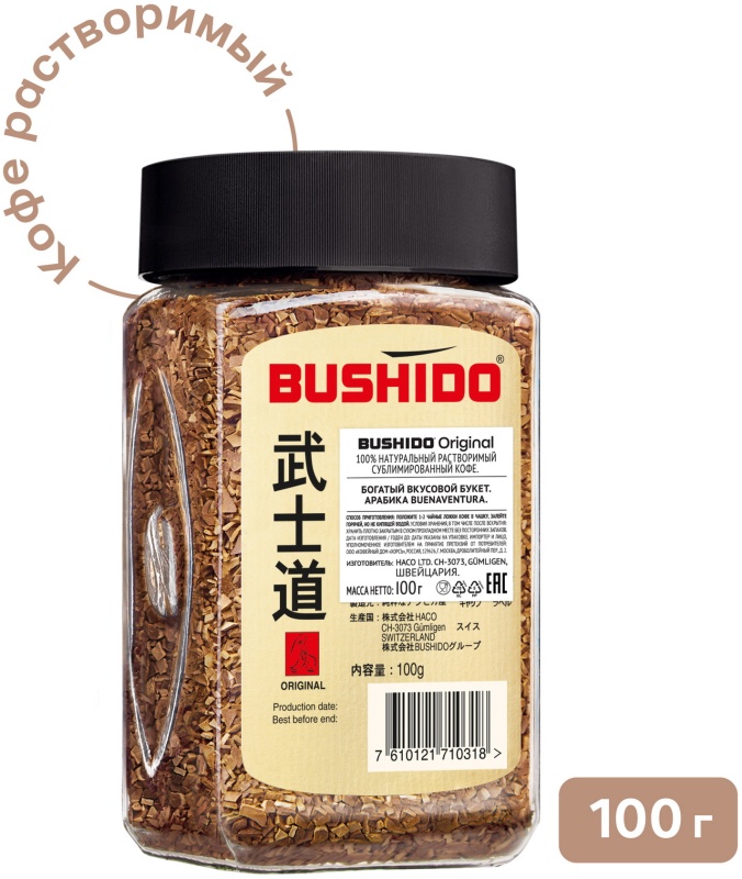 Bushido original кофе растворимый 100 г