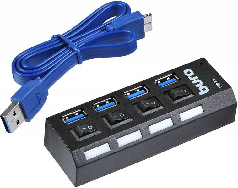 Купить разветвитель USB Buro BU-HUB4-U3.0-L 4порт. черный (BU-HUB4-U3.0-L) в интернет-магазине ОНЛАЙН ТРЕЙД.РУ