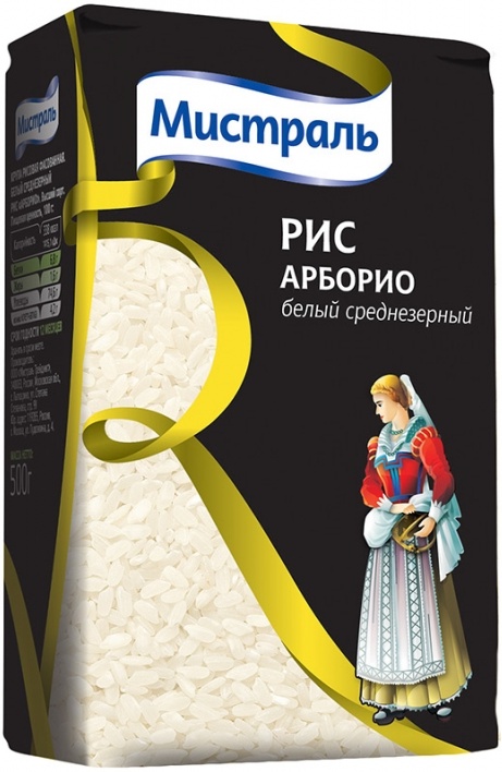 Рис мистраль арборио среднезерный белый 0.500 (4601916000274)