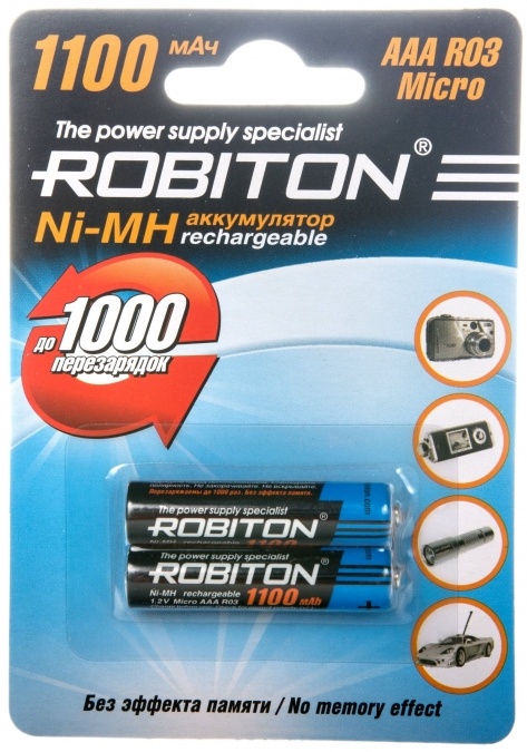 Аккумулятор Robiton LR03 AAA 1100mAh (уп 2шт) 4607075942370 - купить по выгодной цене в интернет-магазине ОНЛАЙН ТРЕЙД.РУ Санкт-Петербург