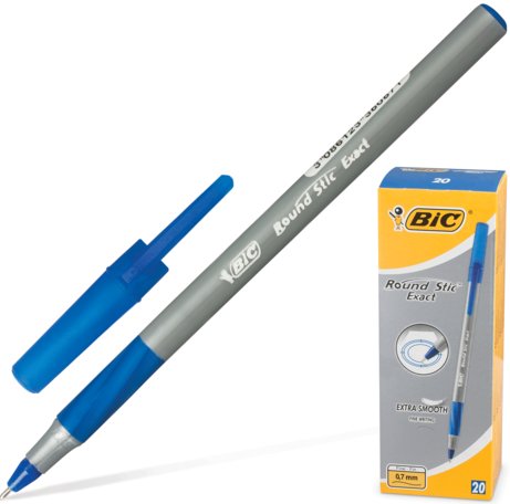 Ручка шариковая BIC Round Stic Exact, синяя, 0,7мм, грип 141767СН — купить в интернет-магазине ОНЛАЙН ТРЕЙД.РУ