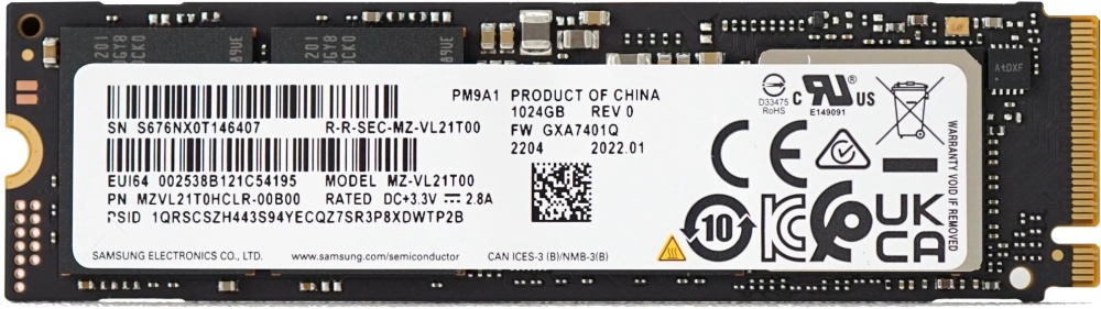 Накопитель SSD SAMSUNG M.2 PM9A1 1Tb PCIe 4.0 x4 NVMe 3D NAND TLC MZVL21T0HCLR-00B00 — купить в интернет-магазине ОНЛАЙН ТРЕЙД.РУ