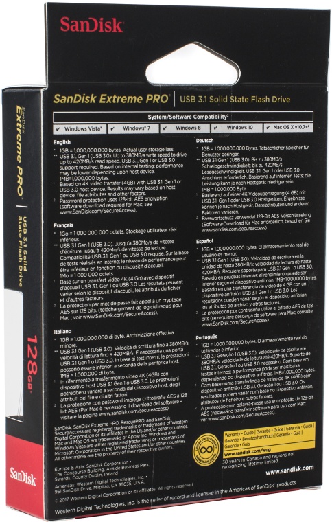 Купить USB Флешка 128Gb Sandisk Extreme Pro USB 3.1 Gen 1 (420/380.